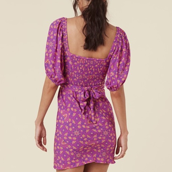 Spell & The Gypsy Madame Peacock Sweetheart Mini Dress | Boysenberry | Size Smal - Picture 3 of 16